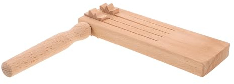 GARVALON Wooden Ratchet Noise Maker Double Row Early Learning Instrument for Handeye Coordination and Rhythm Training Loud Traditional Mexican Matraca for Football Games Parties Sporting