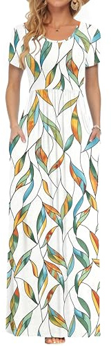 AUSELILY Maxi Dress for Women - Summer Casual Long Dresses for Ladies with Pockets