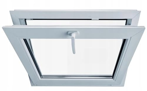 Fenster 700x600 mm | Kellerfenster mit Doppelverglasung und Stahlverstärkung | Kunststofffenster mit Kipp-Funktion für gute Belüftung | Kippfenster für Garage, Keller, Gartenhaus | Weiß