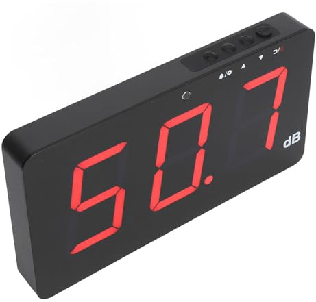 aqxreight Lettore di Livello Sonoro Schermo LCD di Grandi Dimensioni da 9,6 Pollici Misuratore di Decibel Montato a Parete Ad Alta Precisione Che un Display LCD Facilita la Riproduzione del Suono