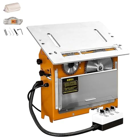 Sege circolare da banco portatile con taglio a smusso a 45°, 4500/13000 giri/min, angolo e altezza regolabili, sistemi di aspirazione della polvere, motore indipendente