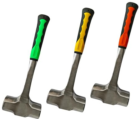 4.4 lb Big Hammer,2 KG,1PCS Random one Color,The Hammer Head is Made of Stainless Steel and has a Rubber Guard, an Powerful Stainless Steel Hammer that can be Used to Smash Brick