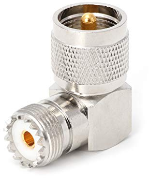 YPREWY Connettore adattatore UHF PL259 maschio a SO239 femmina 90 gradi