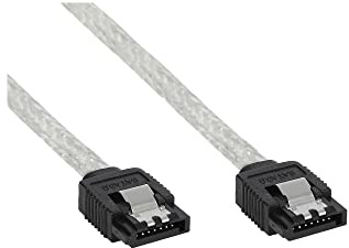 InLine 27303R SATA 6Gb/s Kabel rund, mit Lasche, 0,3m