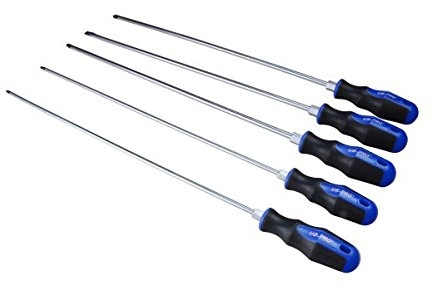 US PRO 5pc Screwdriver Set Extra Long 450mm Blades Flat Phillips Pozi Slotted B1534