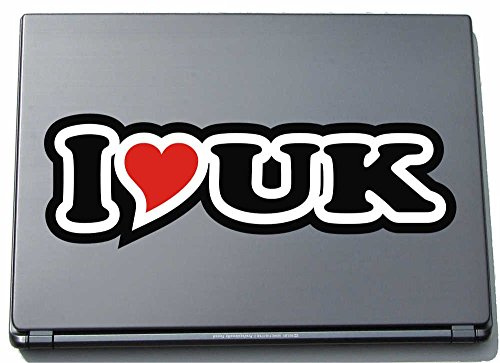 I Love Heart Decal Sticker Laptop skin 297 mm I LOVE UK