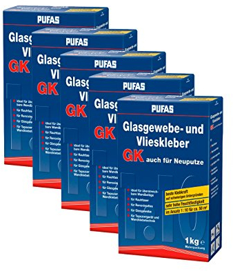 5x 1kg Pufas Glasgewebe und Vlieskleber GK Kleister