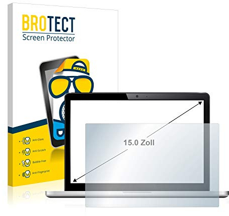BROTECT 15 Entspiegelungs-Schutzfolie für Notebooks mit 15,0 Zoll (38.1 cm) [331.6 mm x 186.6 mm, 16:9] Matt, Anti-Fingerprint