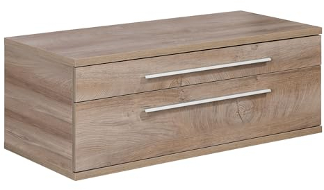 FACKELMANN Waschtischunterschrank Stanford ohne Beckenausschnitt/Soft-Close-System/Maße (B x H x T): ca. 110 x 41 x 50 cm/hochwertiger Badschrank/Korpus: Braun hell/Front: Braun hell