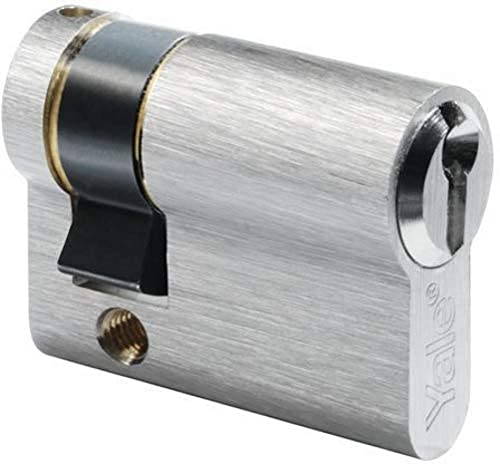 Yale 10-0251-0030-00-2101 250-Serie Euro-Profilzylinder – Hälfte – 30 – vernickelt Profile Cylinder, Nickel-Plated