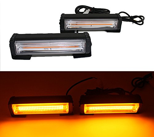 Hehemm - Luce di avvertimento esterna per auto a LED COB da 36W ad alta luminosità, luce stroboscopica lampeggiante per tetto, luce di emergenza per autoveicoli, per auto e camion, 12V-24V (ambra)