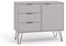 Home Source Grey Sideboard Cupboard, Home Living Room Storage Cabinet, 1 Door, 3 Drawers, Engineered Wood, Small Sidebaord