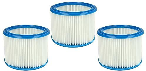 vhbw Filterset 3x Faltenfilter kompatibel mit Makita VC2012L | VC2511, VC2512L, VC3011L, VC3012L Nass- und Trockensauger - Filter, Patronenfilter