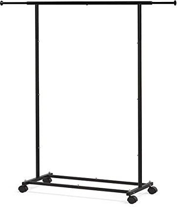 Perchero burro ropa extensible y ajustable con ruedas- barra para zapatero- Pequeño- Estrecho- Resistente- Metálico- Colgador de perchas- Dormitorio- Vestidor- 150x115x38,5cm - Fácil montaje