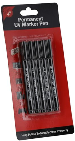 kenable UV Ultra Violet Security Marker Pens - Permanent Invisible Ink Crime Prevention - 5 Pack