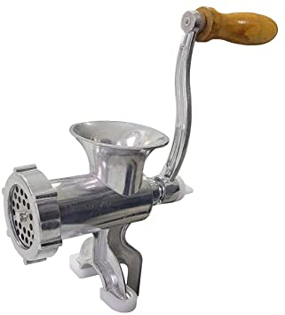 Hachoir à viande avec dispositif à visser Taille 5 avec fixation de table Embout à pâtisserie Set de 4 formes différentes Ustensiles de cuisine Accessoires de cuisson Aluminium