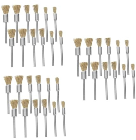 ULTECHNOVO 45pcs Mini Metal Wire Wheel Brush Handle Electric Grinding Brush Stiff Hand for Cleaning Decking Wire