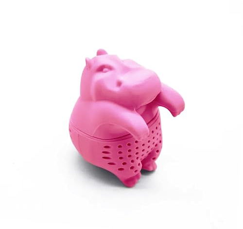 Kreative Silikon teeei, Niedliches teeei für losen tee, Interessantes tee ei sieb-Diese tee sieb macht die Teezeit angenehm(Rosa Baby-Nilpferd)