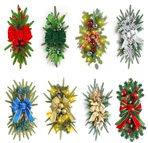 AVCULT Weihnachtskranz TüR AußEn, Adventskranz, KüNstliche WeihnachtskräNze Dekokranz - Weihnachtsdeko - Tischkranz - Weihnachtskranz