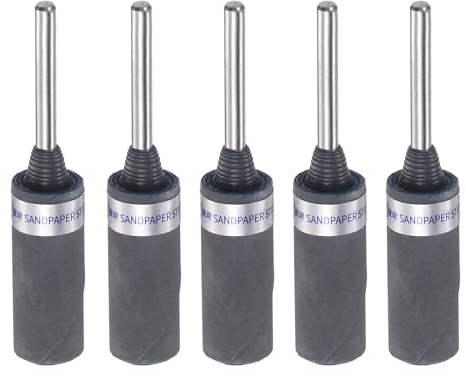 QUARKZMAN 5Uds Rollos de Papel de Lija Abrasivo de 2000 Granos, Mangas de Tambor de Lijado con Vástago de 3mm, Cabezal de Molienda Cilíndrico para Carpintería, Pulido de Metal