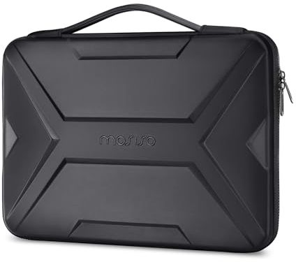 MOSISO 15-16 Pollici Custodia Rigida Laptop,15,6 Pollici Custodie Impermeabile Antiurto Borsa Computer Compatibile con MacBook HP Dell,Geometrico Artistico EVA Carry Caso con Maniglia, Nero
