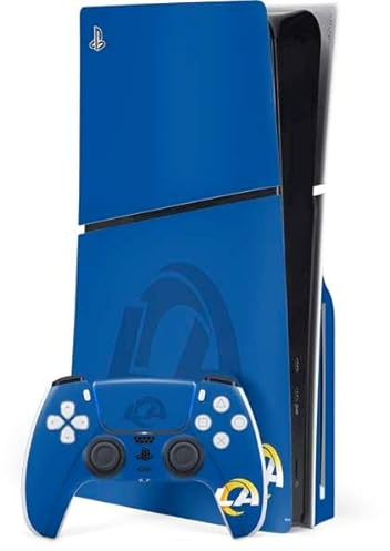 Skinit Decal Gaming Skin Compatible with PS5 Slim Disk Bundle - Officially Licensed NFL Los Angeles Rams Double Vision Design