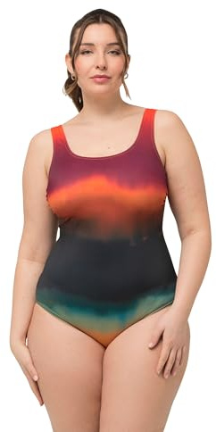 Ulla Popken, Damen, große Größen, Badeanzug Alice, Softline, Fire Batik
