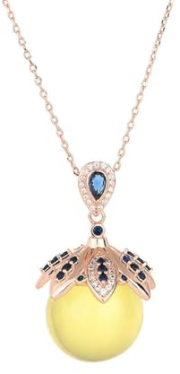 Caiduoduo Rose g blau bernstein gelb bernstein kette persönlichkeit hohl cabochon halskette weiblich