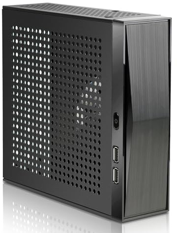 Mini ITX Case,SFF Small Form Factor, Mini Tower Computer Chassis Ideal for HTPC, 0.6mm SECC Vented Panels, Gaming PC Case Fits Mini ITX Motherboards (6.7″*6.7″) and Laptop Charger