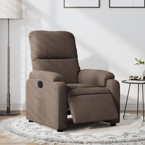 Willood Wilood Fernsehsessel Relaxsessel mit Liegefunktion Elektrisch Braun Mikrofasergewebe