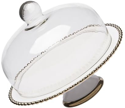 Ciieeo Glass Cake Plate Cover Cake Stand Lid Snack Tray Cover Dessert Stands Holder for