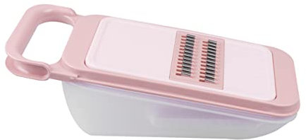 OFFSCH Râpe Multifonction à Carottes Grossière Avec 3 Lames En Acier Inoxydable, Poignée En Plastique Rose, Ustensile Cuisine Pour Fruits Et Légumes, Usage Manuel, Outil De Préparation Polyvalent