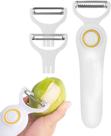 Pelador Automático - Extractor Portátil Multifuncional 3 En 1 Con 3 Cabezales De Corte | Herramientas De Cocina A Batería Para Pelador De Ahorro De Mano De Obra