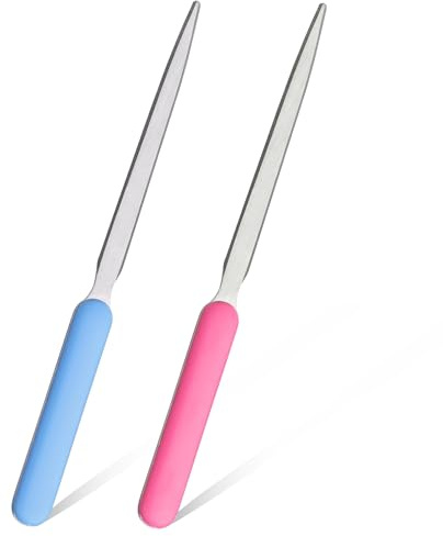 ZEYIYER Brieföffner 2 Stück Edelstahl Umschlagschlitz, Letter Opener, Brieföffner-Edel, Umschlagschlitz, leichter Brieföffner für Büro, Schule, Heimbedarf(Blau, Rosa)