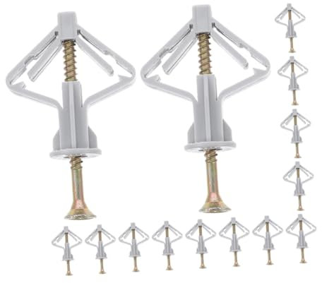 Zerodeko 50sets Kit di Viti e Tasselli per Cartongesso Autoperforanti in Acciaio e Plastica Assortimento per Appendere Pesanti su Pareti Muro per Riparazione e Montaggio