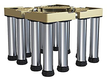 MYRDBT Socle Lave Linge, Support de réfrigérateur - Pied de réfrigérateur réglable en Longueur/Largeur 47-69 cm - Base de climatiseur surélevée pour Refroidisseur à vin - Grand tonneau en Bois