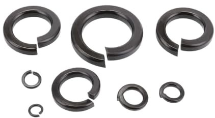 Rondelles de fixation Rondelles élastiques fendues en acier au carbone noir, 1 à 200 pièces, M2M2.5M3M4M5M6M8M10M12M14M16M18M20M22M24M27M30(M18-10pcs)