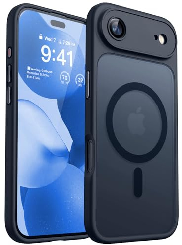 CANSHN für iPhone Air Hülle mit Kameraschutz, Schwarz | Vollständiger Kameraschutz, kompatibel mit MagSafe, lichtdurchlässig, matt, militärischer Schutz, kratzfest, schmale Passform