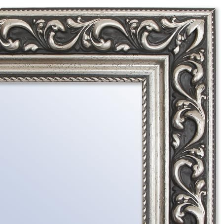 Genérico Espejo de Pared a Medida Personalizada hasta 200cm con Marco Plateado con Relieve de 7cm de Ancho Ref. 2599-2N para Entrada, salón, habitación, baño o despacho. Medida Exterior del Marco