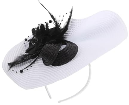 iplusmile Chapeaux Bibis Élégants Pour Femmes 1 Grosse Taille Décoré Fleurs Plumage Mariage Banquet Tea Party