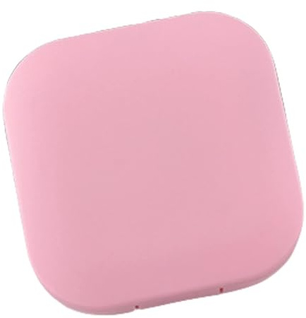 Keenso Kontaktlinsenbox aus Kunststoff, Auslaufsicher, mit Spiegel und Pinzette, Leichter und Kompakter Kontaktlinsenbehälter für den Täglichen Gebrauch, Praktisch für Unterwegs (PINK)