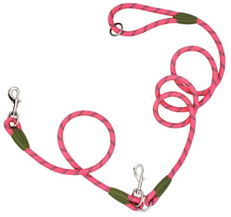 Naroote Laisse Mains Libres en Nylon pour Chien, Réfléchissante, Réglable, à Bandoulière, pour Chiens de Taille Moyenne et Grande, Noire, Un à Un (A)