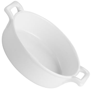 VERDANVERSE Cuenco de Cerámica Blanco de 9 Pulgadas con Asas Dobles, Tazón Grande para Sopa Casero, Ensaladera Multifuncional para Cocina Doméstica y Restaurante, Resistente a Microondas