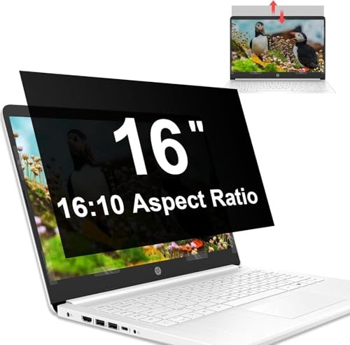 Mamol 16 Inch Laptop Privacy Screen -16:10 Aspect, Anti Blue Light Glare, Removable Privacy Shield Compatible with Lenovo, Hp, Dell, Acer, Asus, Thinkpad, Envy, Xps