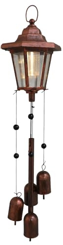 GALPADA Carillon Éolien Solaire Lumineux Hexagonale pour Décoration de Jardin et Terrasse Extérieure