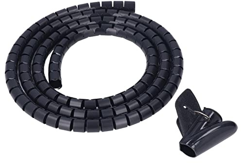 Tnfeeon Avvolgicavo a Spirale, Efficiente Organizzazione dei Cavi Che Previene i Grovigli Durante l'installazione della TV in Ufficio, Resistente Guaina in Plastica da 0,79 Pollici di Diametro per