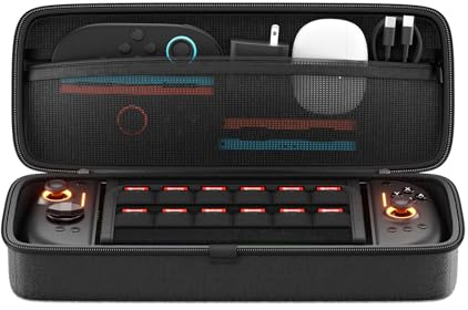 NYXI Housse de Protection pour Switch 2 et Switch OLED Coque Rigide EVA | 4 compartiments, range jusqu'à 10 cartes de jeu et accessoires, fermeture éclair, anti-chocs, légère, idéale pour les voyage