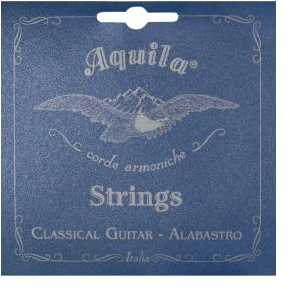 Aquila Alabastro 20C Set of Classical Guitar Strings (Superior Tension, Nylgut Material with Percussive Sound)