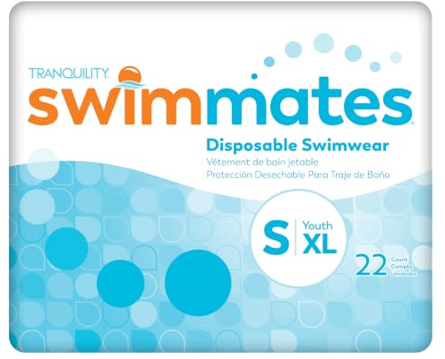 Swimmates Adult Swim Underwear, Pull-up with Tear-Away Side Seams, Unisex, Disposable, Youth XL (22- 36 Waist) Adult Small, 22 Count (Pack of 1)