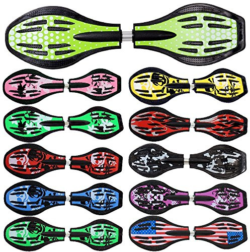 FunTomia Waveboard monopatín con Mach1 Ruedas, Incluye Bolsa de Transporte (Verde/Puntos)